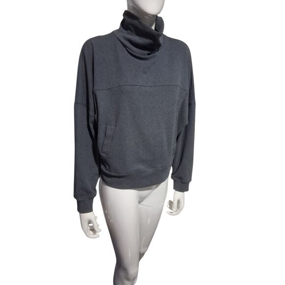 Freely Activewear Women's size S Ribbed Cowl Loungewear Athleisure Sweater Top - Picture 5 of 10